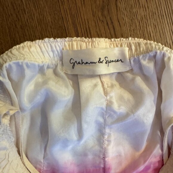 Graham & Spencer 100% Silk Ombre Pink & White Dip Dye Dress Medium - Picture 5 of 11